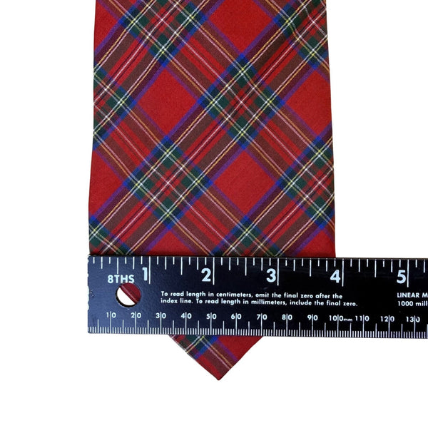 Posh Mens Red P Plaid Necktie Formal Accessories Slim Width 57 Inches Long