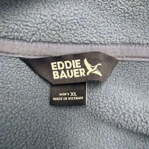Eddie Bauer Mens Blue 1/4 Button Pullover Fleece Jacket Size XL