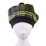 Tartan Plaid Wool Blend Traditional Tam Hat With Pom & Vibrant Pattern