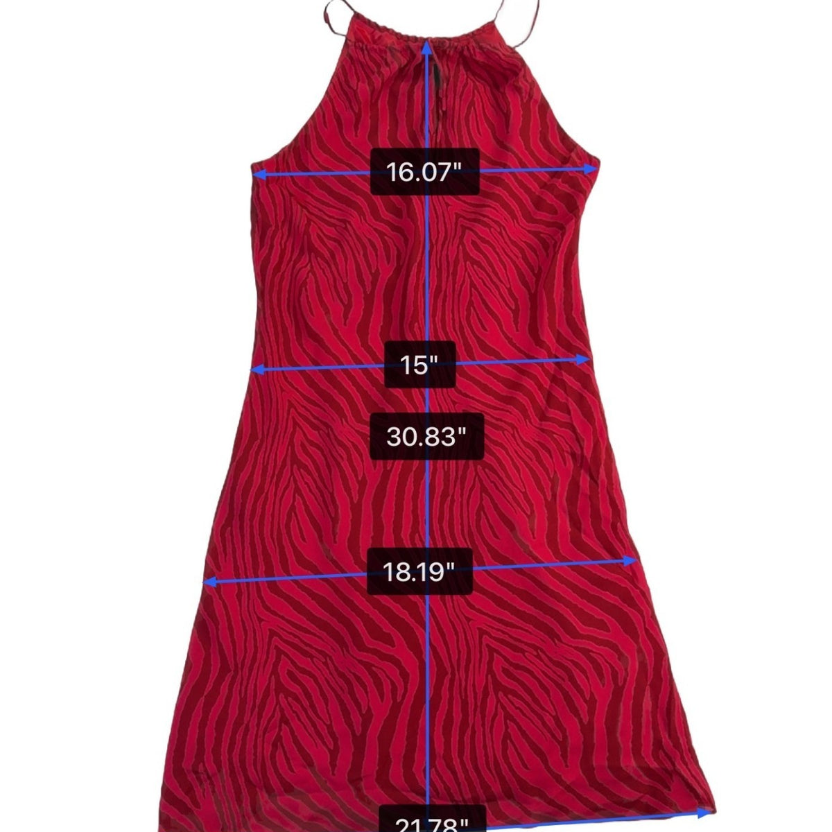 Express Womens Red Polyester Halter Neck Zebra Print Mini Dress Size 3/4 Lined
