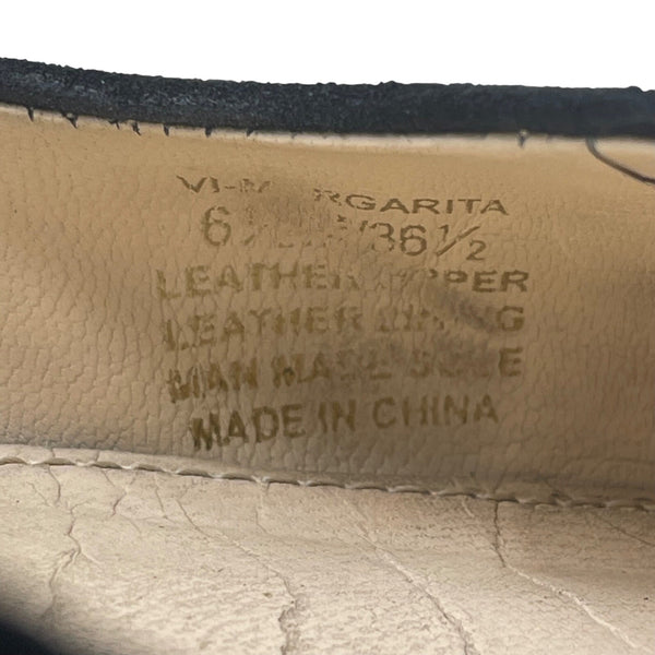 Vince Camuto Women’s Black Suede Wedge Slip On Margarita Heeled Flats Size 6.5