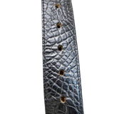 Streets Ahead Womens Black Leather Belt Croc Embossed Western Silver Buckle M
