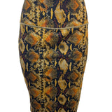 Women With Control Snake Print Pencil Skirt Stretch Waist Size S