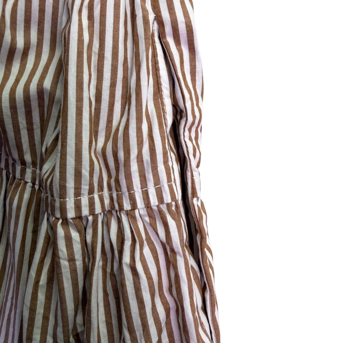 Nicole Miller Womens Brown White Stripe Cotton Wrap Dress Size XS