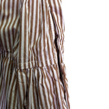 Nicole Miller Womens Brown White Stripe Cotton Wrap Dress Size XS