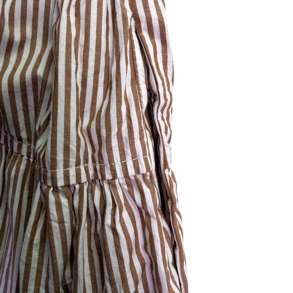 Nicole Miller Womens Brown White Stripe Cotton Wrap Dress Size XS