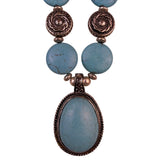 Turquoise Silver Tone Womens Beaded Necklace Pendant Design Adjustable