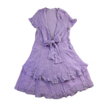One And Only Women Lilac Ruffle Tie Front Dress Size L