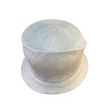 Vintage Ariane Millinery Womens Natural Straw Hat White Wide Brim Floral Accent