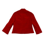 Carlisle Womens Red Textured Blazer Jacket Elegant Long Sleeve Lightweight Sz 6