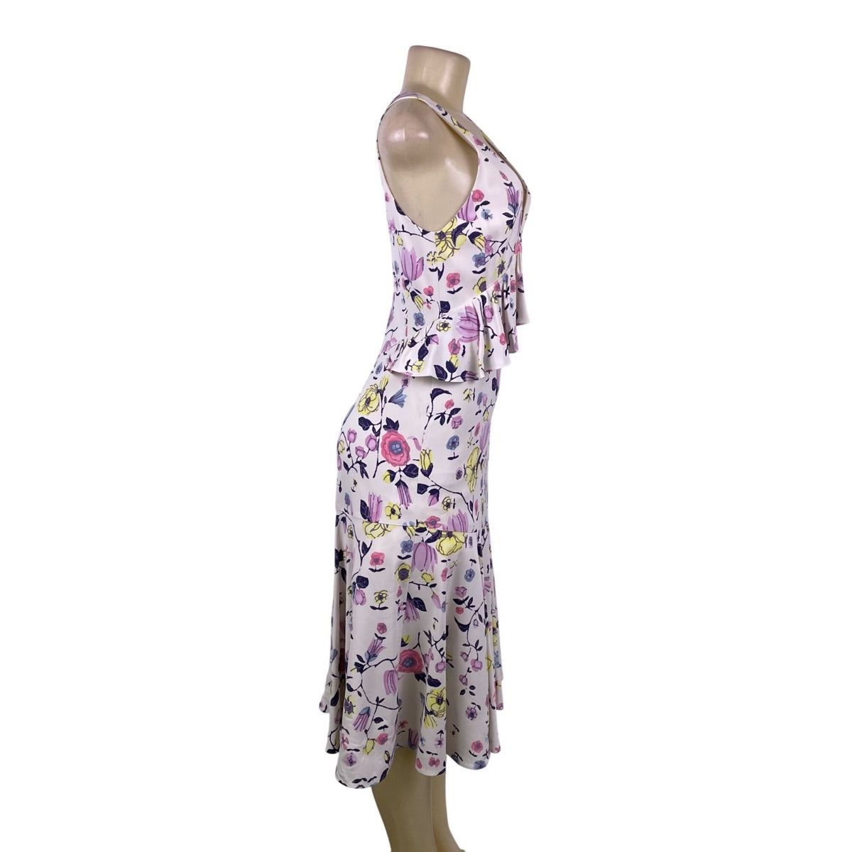 Rebecca Taylor Women’s Multicolo Floral Midi Dress Sleeveless Size 2
