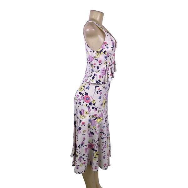 Rebecca Taylor Women’s Multicolo Floral Midi Dress Sleeveless Size 2