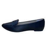 Rialto Women’s Black Smooth Studded Slip-On Size Sangria Loafer 11M
