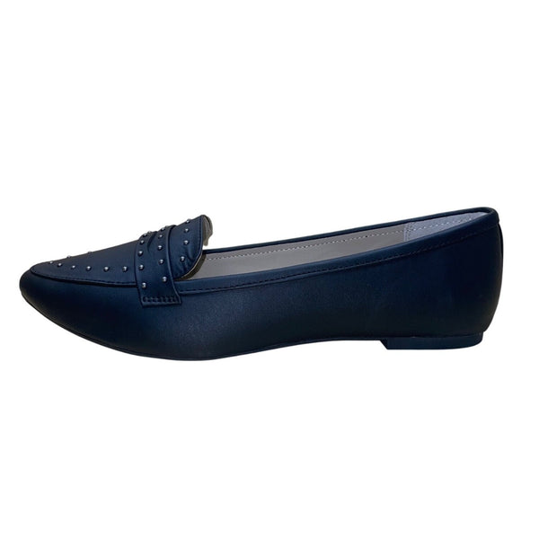 Rialto Women’s Black Smooth Studded Slip-On Size Sangria Loafer 11M