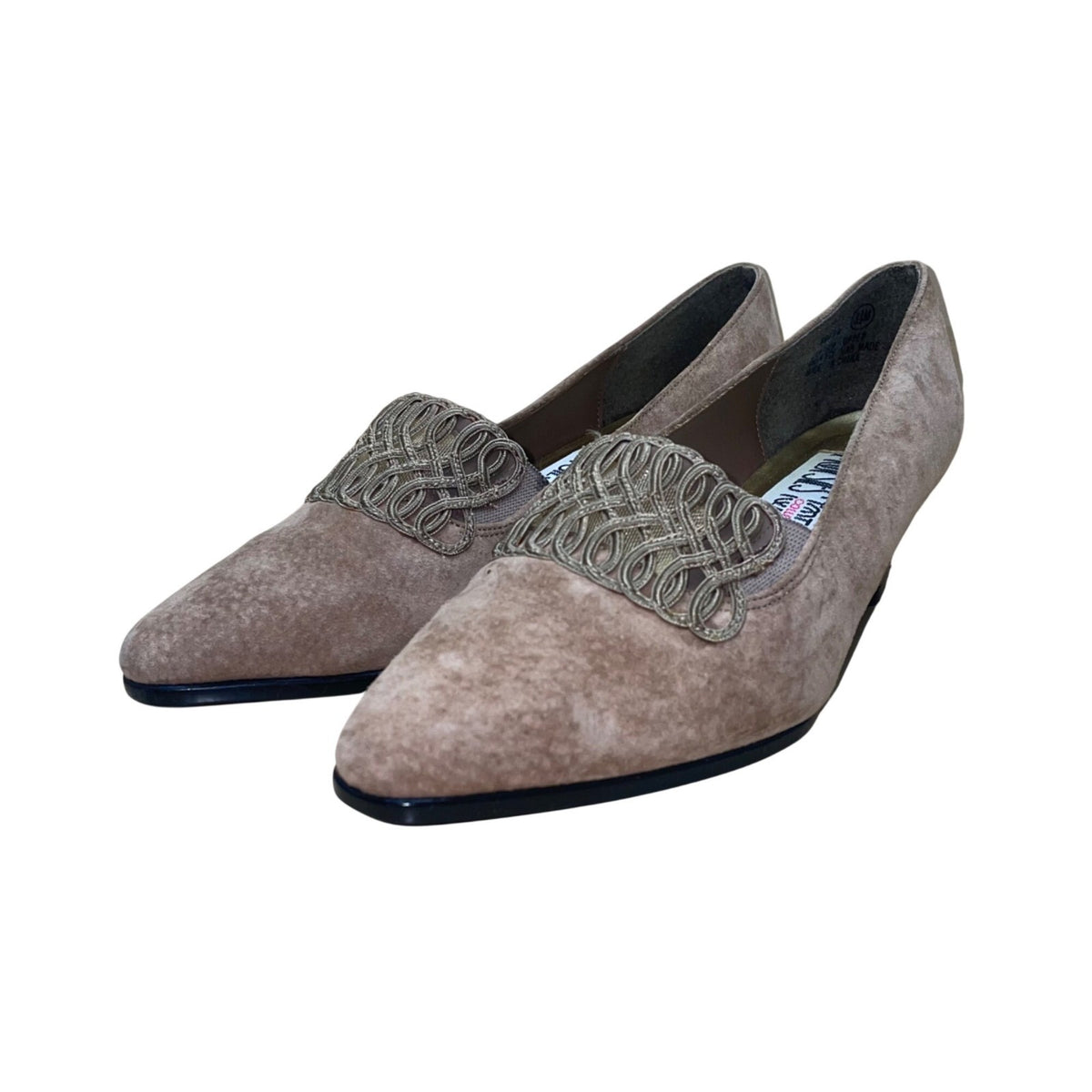 Mootsies Tootsies Women’s Brown Suede Leather Block Heel Slip-On Shoes 8.5M