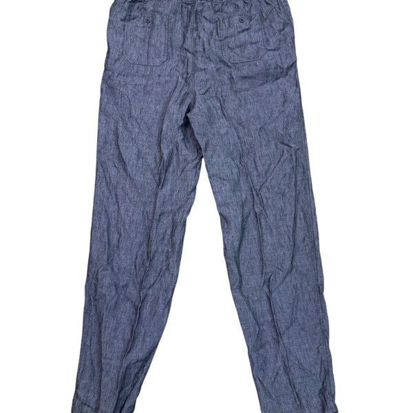 Westport Black Mens Blue Linen Drawstring Casual Pants Relaxed Fit Size XLT