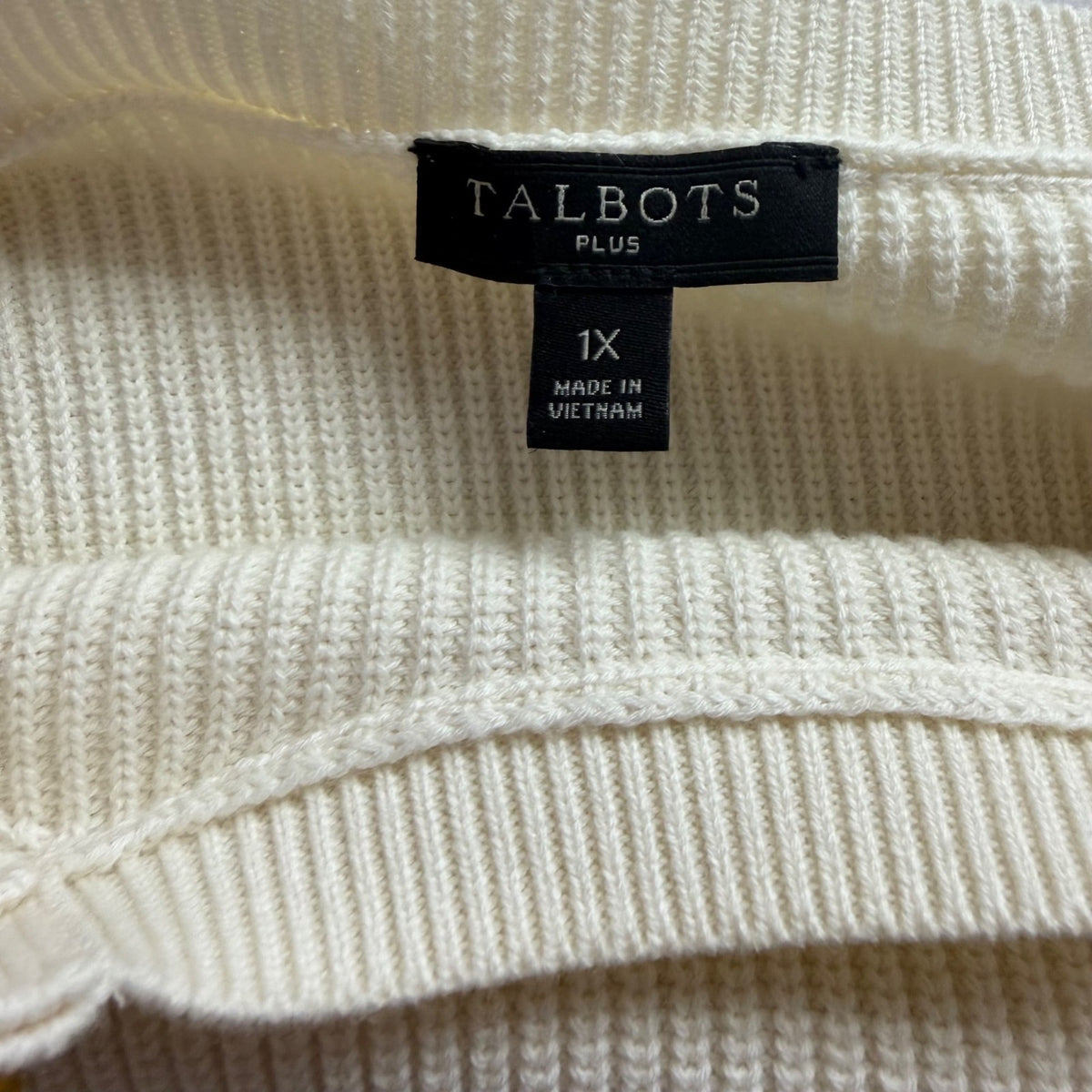 Talbots Womens White & Navy Cotton Striped Buttoned Sweater Plus Size 1X EUC
