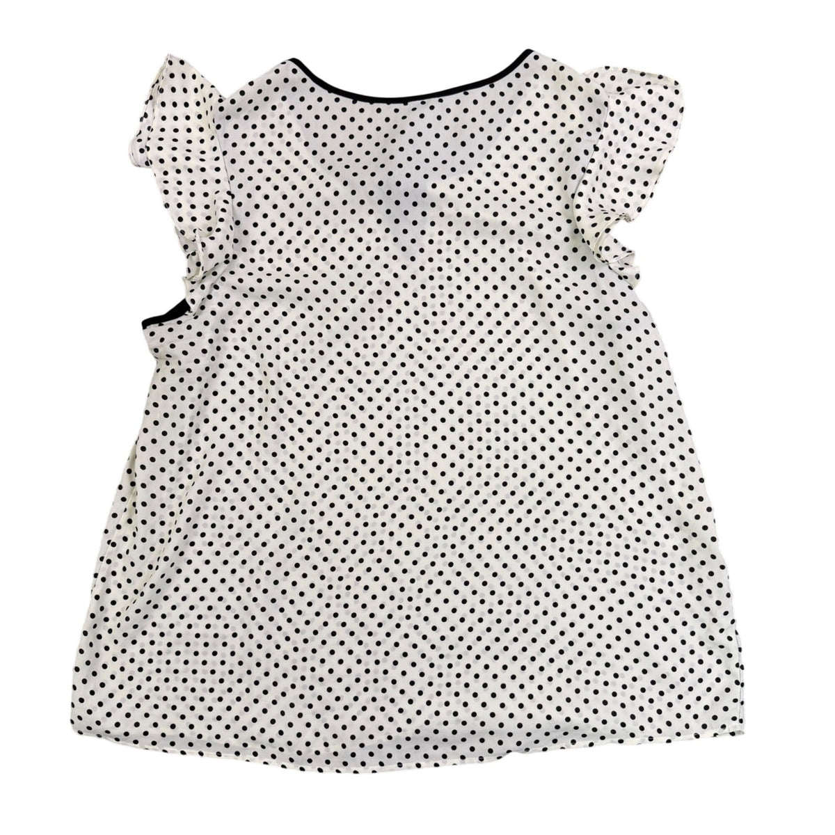 Torrid Womens White & Black Polyester Polka Dot Flutter Sleeve Top Size 3