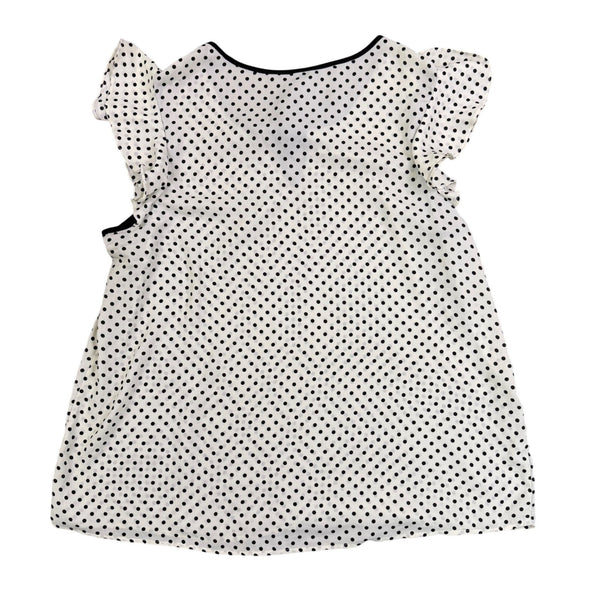 Torrid Womens White & Black Polyester Polka Dot Flutter Sleeve Top Size 3