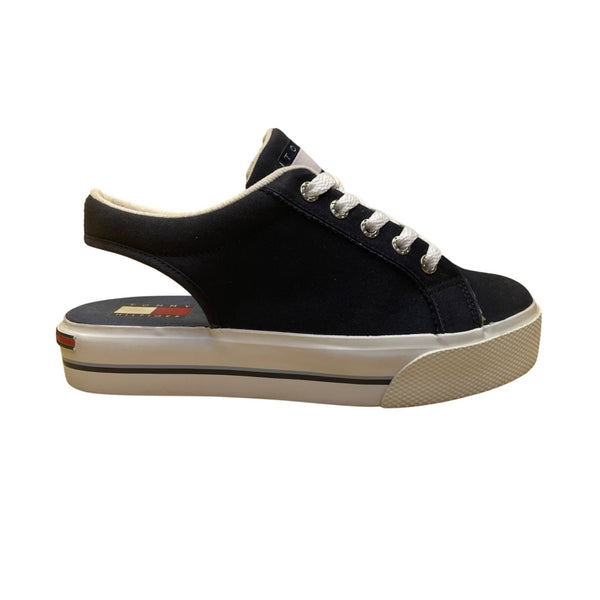 Tommy Hilfiger Men’s Navy Canvas Slip-On Lace-Up  Backless Sneakers Size 7.5