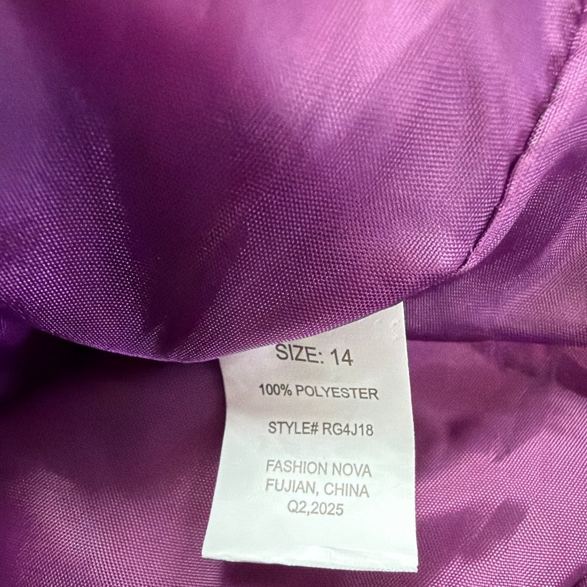 Fashion Nova Girls Purple Puffer Coat Faux Fur Hood Size 14 Y2K Winter