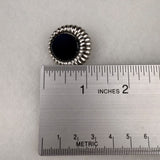 Sarah Coventry Womens Silver Tone Clip-On Earrings Retro 1960s Scalloped Black A