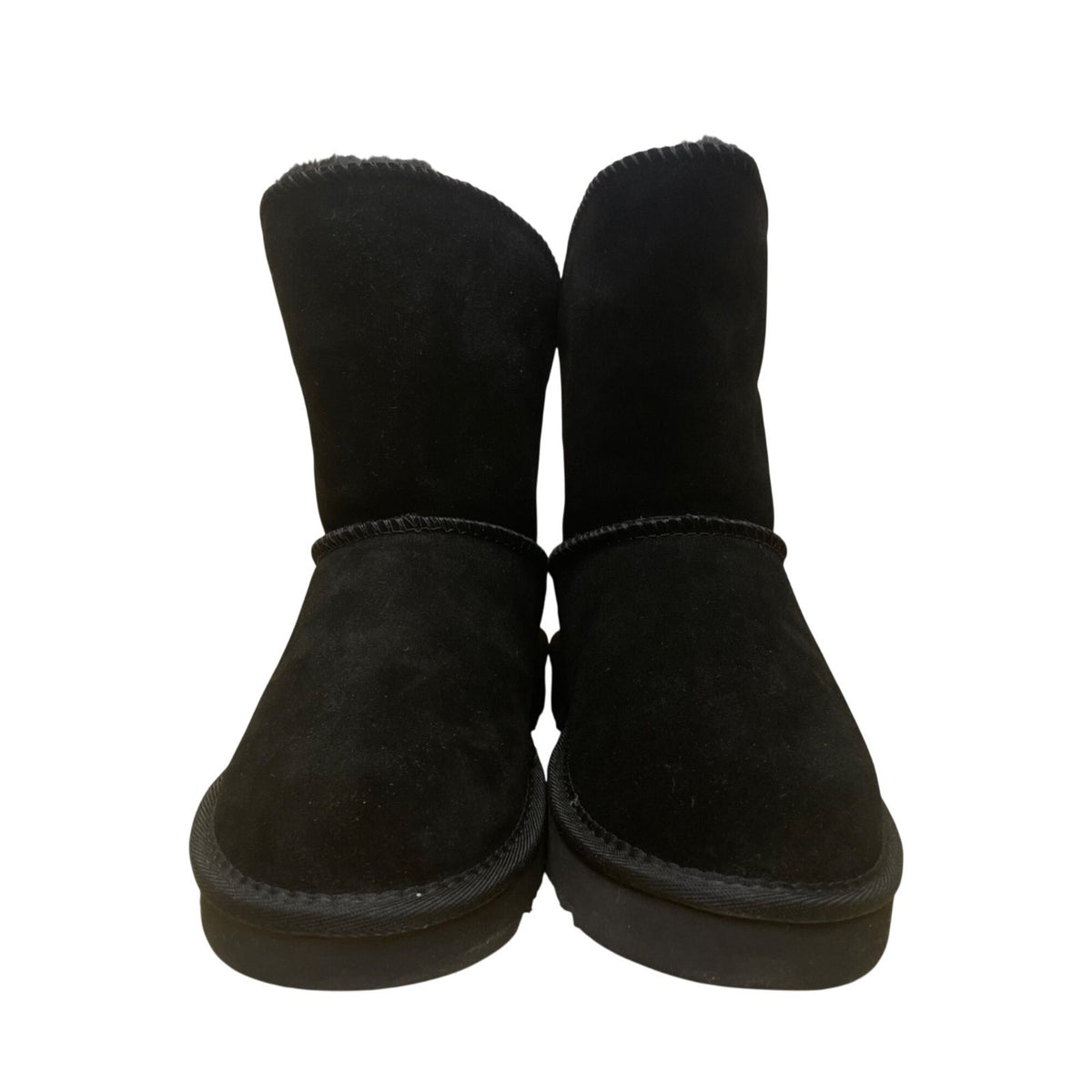 Style & Co Women’s Black Split Leather Faux Fur Lined Winter Boots Size 8M
