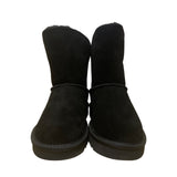 Style & Co Women’s Black Split Leather Faux Fur Lined Winter Boots Size 8M
