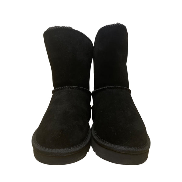 Style & Co Women’s Black Split Leather Faux Fur Lined Winter Boots Size 8M