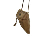 Vintage Women’s Beige Leather Handcrafted Tassel & Braided Strap Shoulder Bag