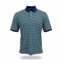 Walter Hagen Mens Navy Blue/Green Striped Polo Shirt Short Sleeve Sz L