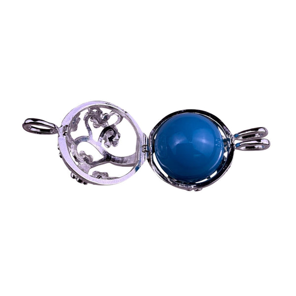 Eudora Women Silver Tone Blue Alloy Tree Of Life Harmony Bola Pendant Necklace
