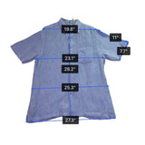 Alex Cannon Mens Blue Linen Button-Down Short Sleeve Shirt  Casual Sz XL