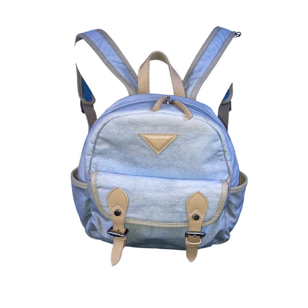 Role Model Women’s Blue & Khaki Canvas & Faux Leather Adjustable Straps Backpack