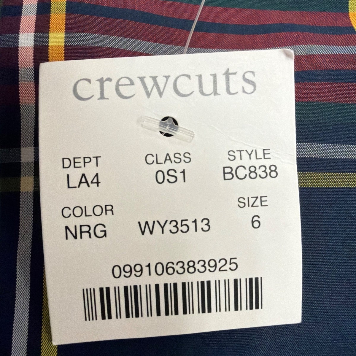 Crewcuts Girls Multicolor Plaid Polyester Puff-Sleeve Ruffle Dress Size 6