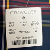 Crewcuts Girls Multicolor Plaid Polyester Puff-Sleeve Ruffle Dress Size 6