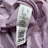 ASOS Womens Purple Floral Long Sleeve Puff Shoulder Bodycon Mini Dress Sz US 6