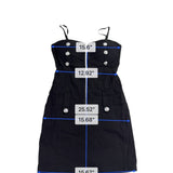 Body Central Women’s Black Mini Dress W/ Button Detail Zip Front Size M