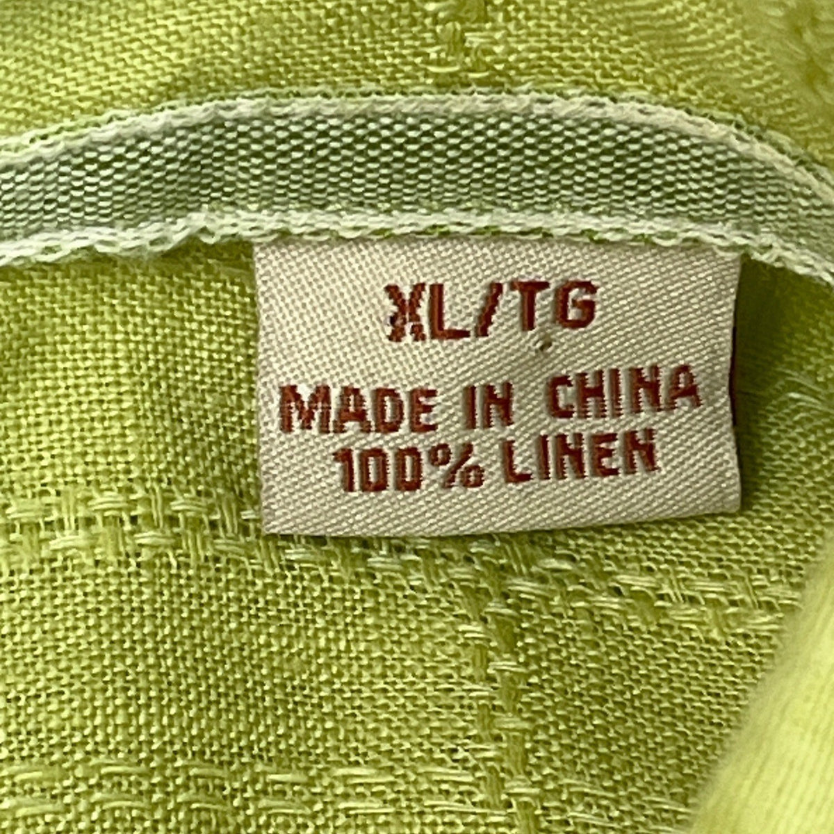 Tommy Bahama Men's Green Lime Button Up Long Sleeve Linen Shirt Sz XL