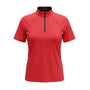 Tail Womens Red Polyester/Spandex Short Sleeve Half-Zip Performance Polo Shirt X