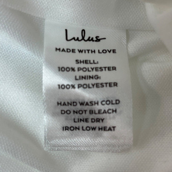 Lulus White Satin Midi Dress With Spaghetti Straps & Open Back Design Sz M - New