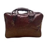 Seville Mens Brown Leather Patchwork With Adjustable Shoulder Strap Travel Bag