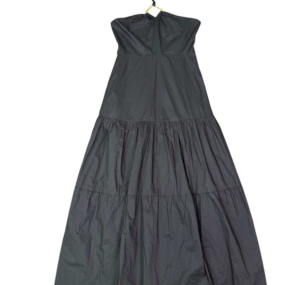 Aqua Womens Black Cotton Halter Neck Maxi Dress Lined Size Large