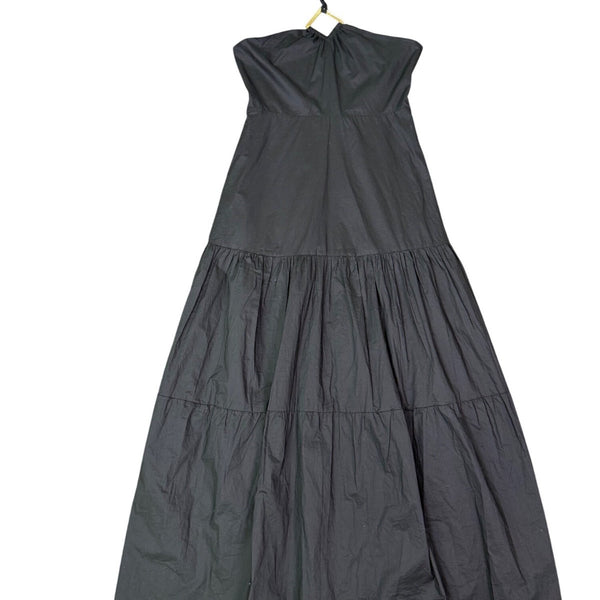 Aqua Womens Black Cotton Halter Neck Maxi Dress Lined Size Large