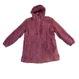 JL Studio Womens Mauve Genuine Leather Hooded Jacket Size 2X