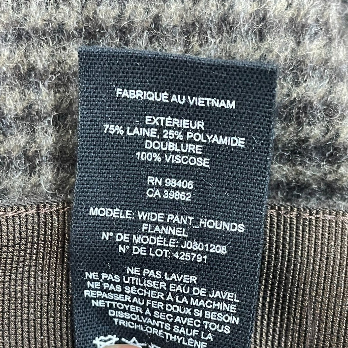 Theory Womens Brown Houndstooth Wool Pants Size 8 New