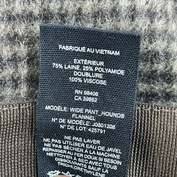 Theory Womens Brown Houndstooth Wool Pants Size 8 New