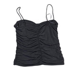 J.Crew Womens Black Ruched Spaghetti Strap Tank Top Size M