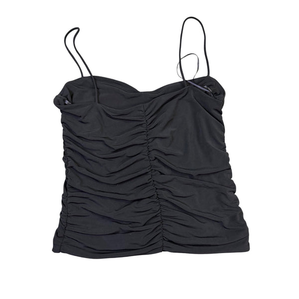 J.Crew Womens Black Ruched Spaghetti Strap Tank Top Size M