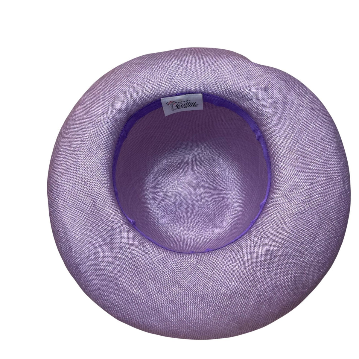 Kathy Jeanne Womens Lilac Straw Floral Derby Hat Elegant Ribbon Wide Brim Handma